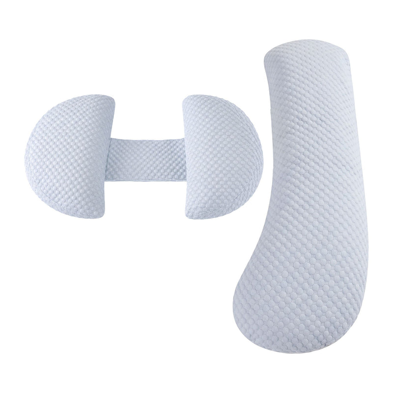 🤱 Danoz PillowSmart | Giselle Bedding Cooling Pregnancy Pillow | 37×87cm | Adjustable | Back, Belly & Hip Support | Removable Cover | Blue