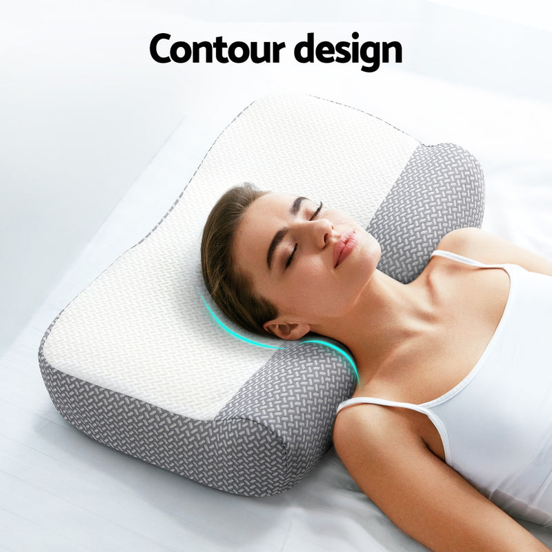Danoz Pillows - Giselle Contour Pillow Memory Foam - Ergonomically designed for neck and shoulder support - Free Postage!
