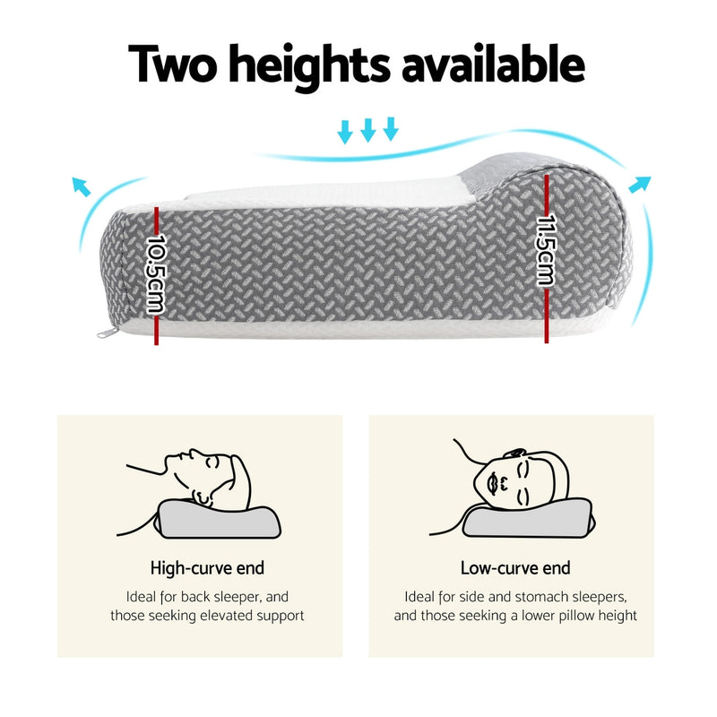 Danoz Pillows - Giselle Contour Pillow Memory Foam - Ergonomically designed for neck and shoulder support - Free Postage!