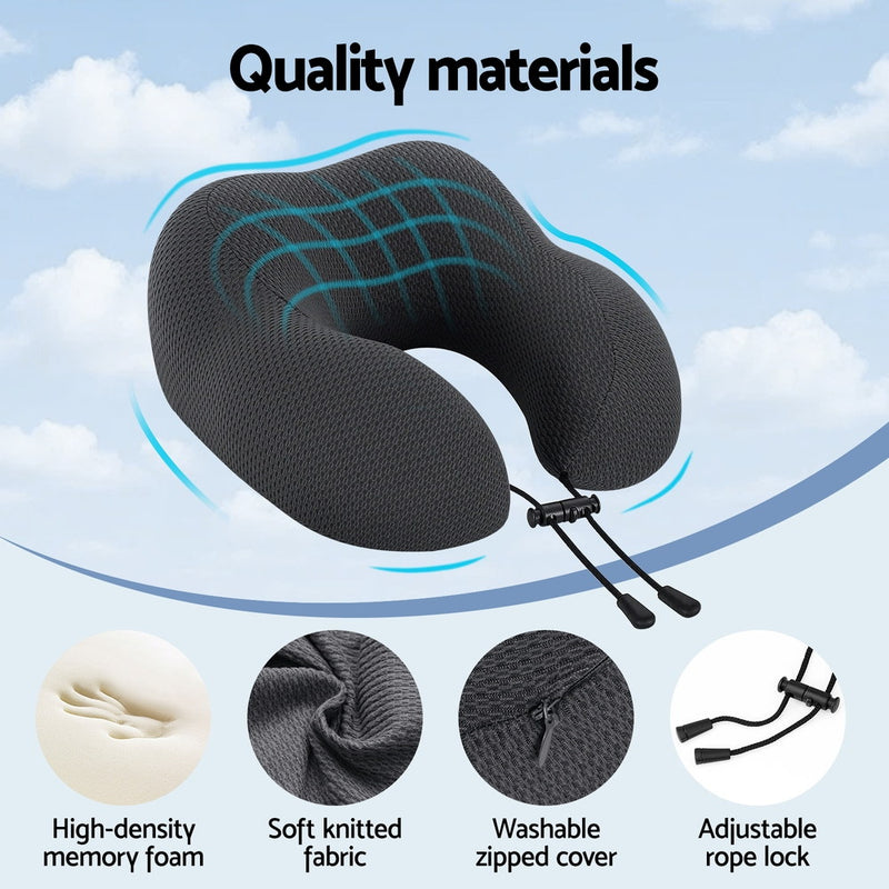 Danoz TravelSmart - Giselle Neck Pillow U-Shape Support Memory Foam Plane Car Cushion