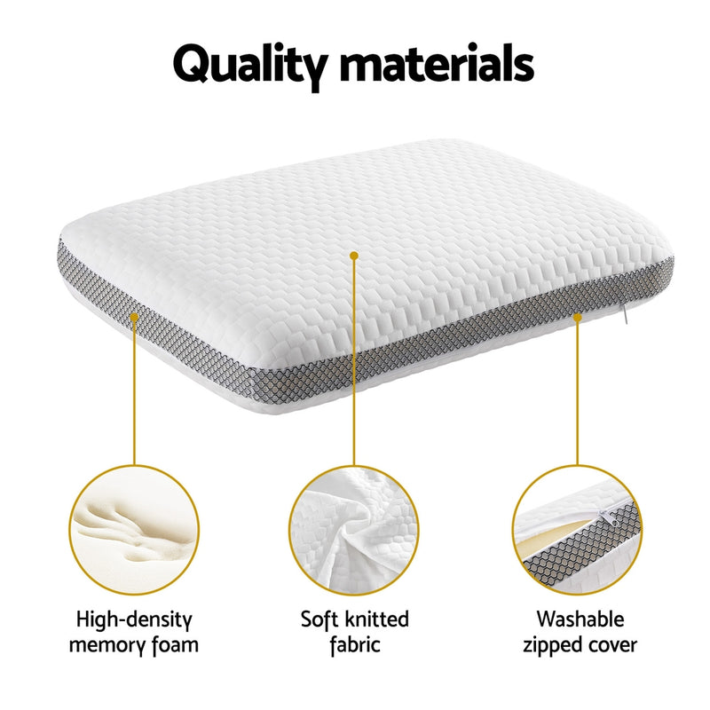 Danoz Pillows - Giselle Memory Foam Pillow - Filled with premium memory foam filling and featuring a mesh gusset panel design