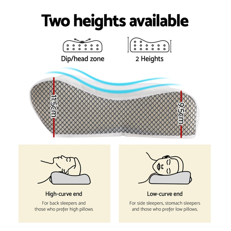 Danoz PillowSmart - Giselle Memory Foam Pillow Contour Neck support - Nice Price!
