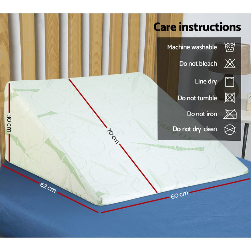 Danoz Direct - Giselle Bedding Wedge Pillow Bamboo Cover - Buy 1 Get 1 Free!