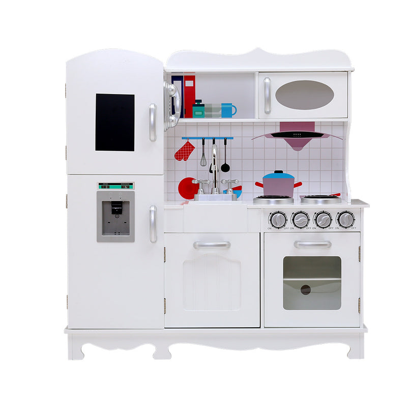 Danoz Kids - Keezi Kids Kitchen Play Set Wooden Pretend Toys Cooking Children Food White