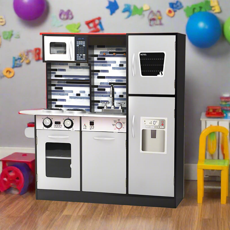 Danoz Kids - Keezi Kids Kitchen Play Set Wooden Pretend Toys Cooking Children Oven Fridge