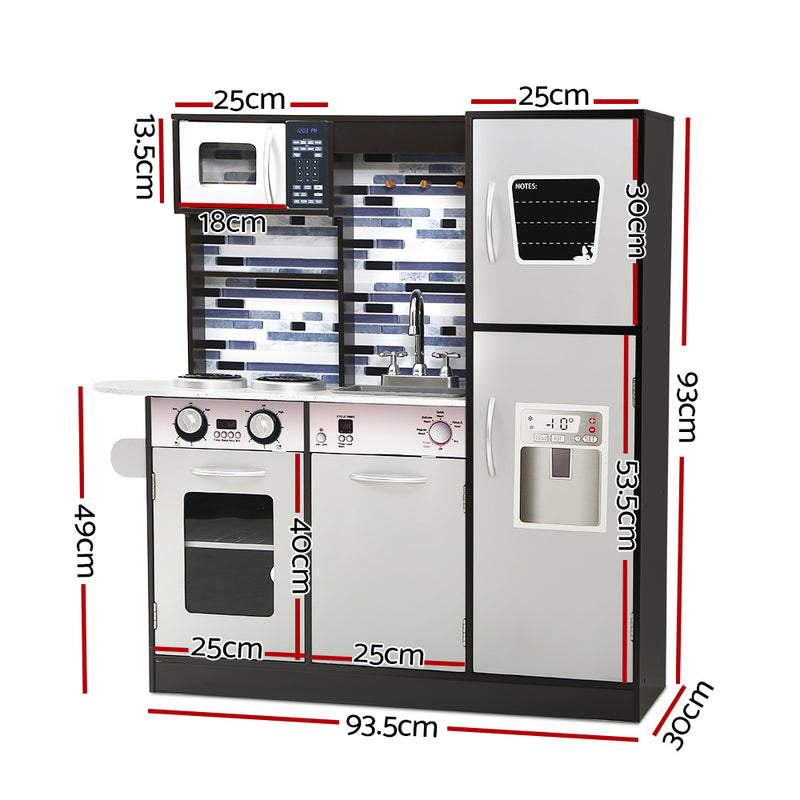 Danoz Kids - Keezi Kids Kitchen Play Set Wooden Pretend Toys Cooking Children Oven Fridge