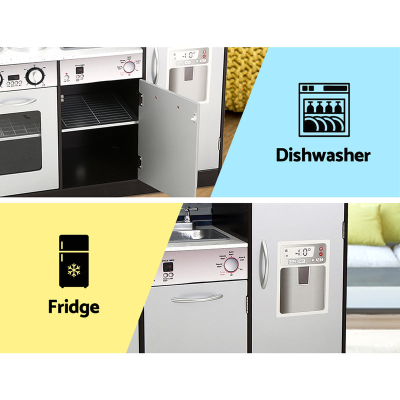 Danoz Kids - Keezi Kids Kitchen Play Set Wooden Pretend Toys Cooking Children Oven Fridge