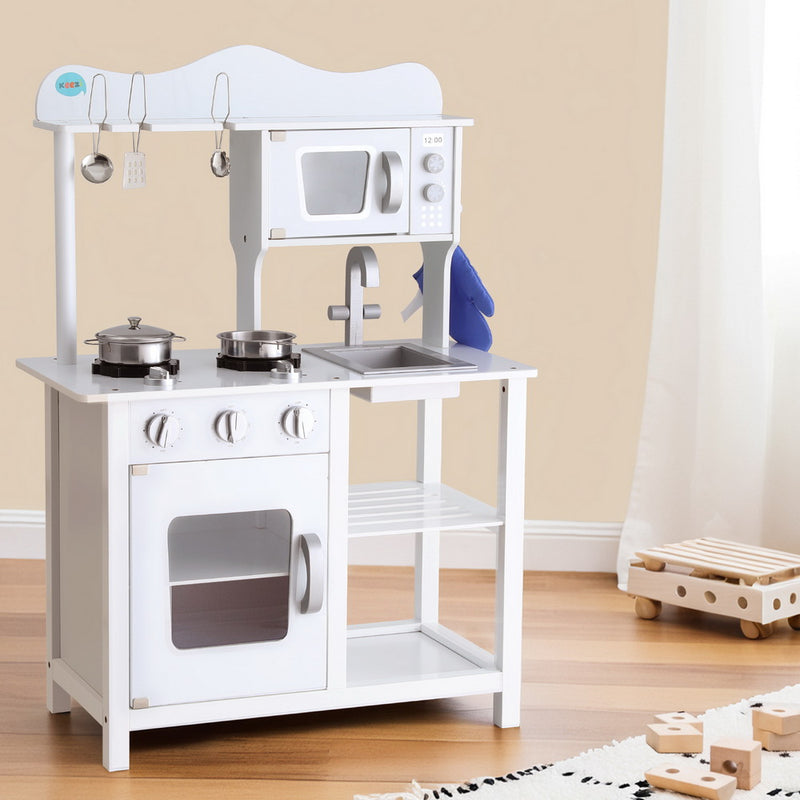 Danoz Kids - Keezi Kids Kitchen Play Set Wooden Pretend Toys Cooking Children Cookware Food