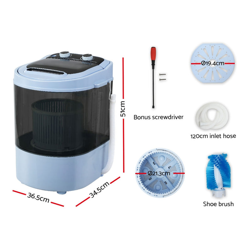 Danoz Cleaning - Devanti Portable Washing Machine 3KG Black