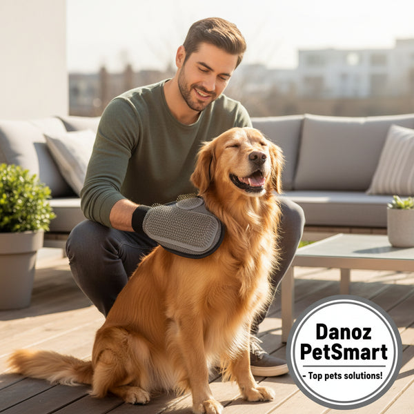 Glove with built-in brush on a white background