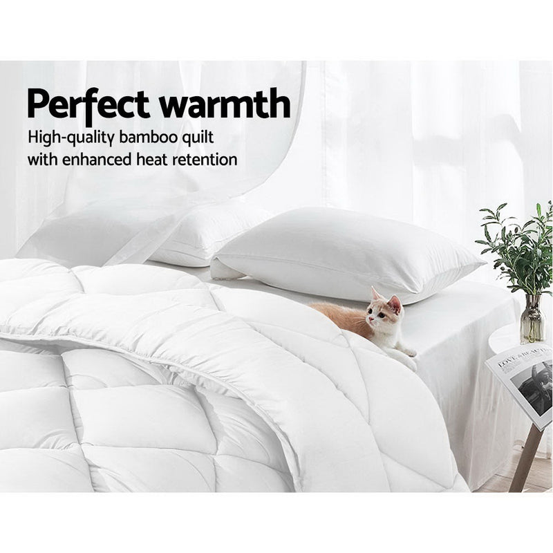 Danoz SleepSmart - Giselle Bedding 800GSM Microfibre Bamboo Quilt Queen