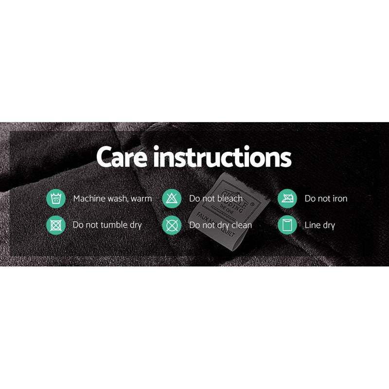 Danoz SleepSmart - Giselle Bedding Faux Mink Quilt Charcoal - Single size + 2 Free Pillow cases!