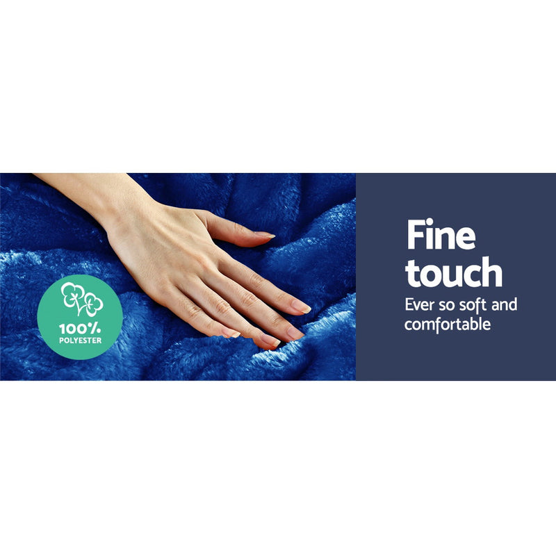 Danoz Direct - Giselle Bedding Faux Mink Quilt Blue King size - Super deal!