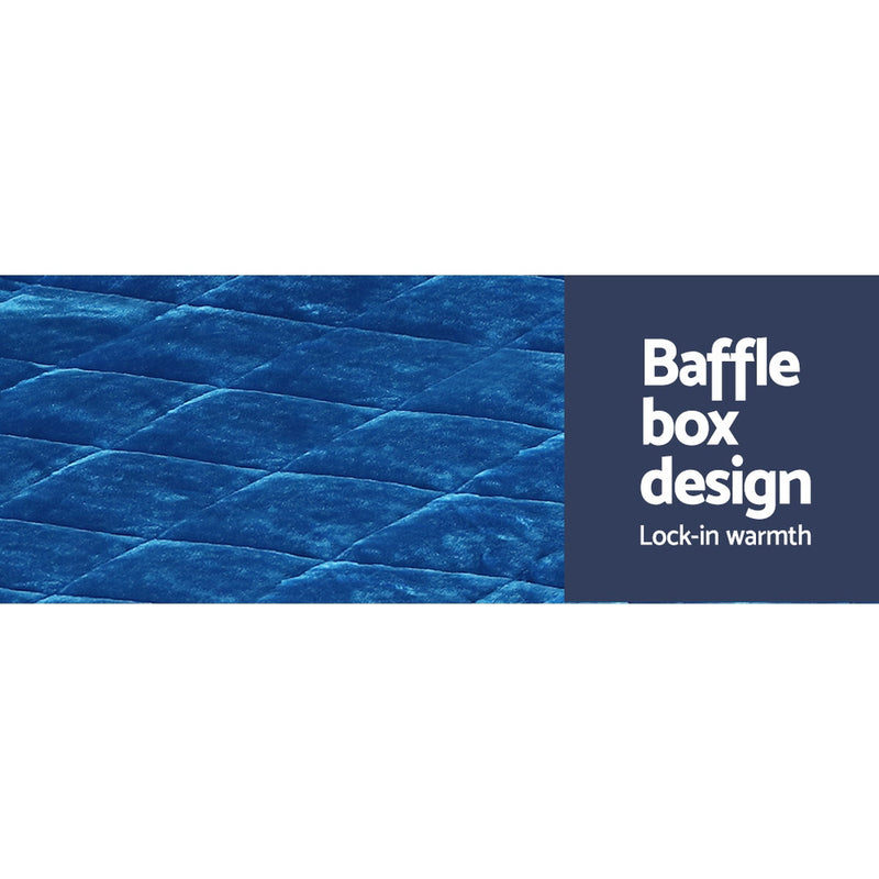 Danoz Beddings - Giselle Faux Mink Quilt Blue Super King size - Super offer with Free Postage!