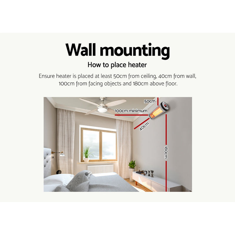 Take on any challenge with Danoz Direct - Devanti Electric Strip Heater! This powerful 2000W radiant heater provides instant warmth