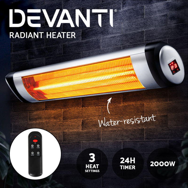 Take on any challenge with Danoz Direct - Devanti Electric Strip Heater! This powerful 2000W radiant heater provides instant warmth