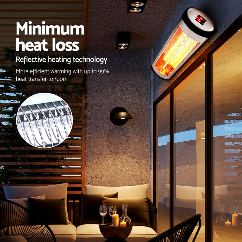 🔥 Danoz HeatingSmart | Devanti 2-Pack Electric Radiant Strip Heater | 2000W | 3 Heat Settings | 24-Hr Timer | Remote Control | Indoor & Outdoor | IP34 | 1 Year Warranty ✨