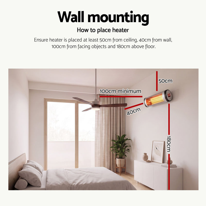 🔥 Danoz HeatingSmart | Devanti 2-Pack Electric Radiant Strip Heater | 2000W | 3 Heat Settings | 24-Hr Timer | Remote Control | Indoor & Outdoor | IP34 | 1 Year Warranty ✨
