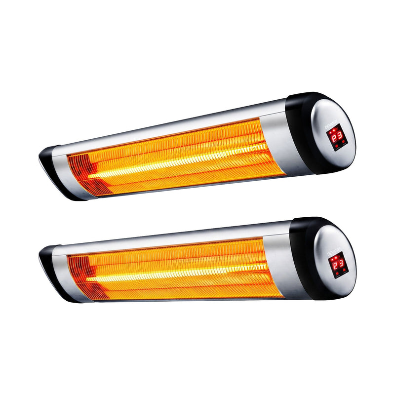 🔥 Danoz HeatingSmart | Devanti 2-Pack Electric Radiant Strip Heater | 2000W | 3 Heat Settings | 24-Hr Timer | Remote Control | Indoor & Outdoor | IP34 | 1 Year Warranty ✨