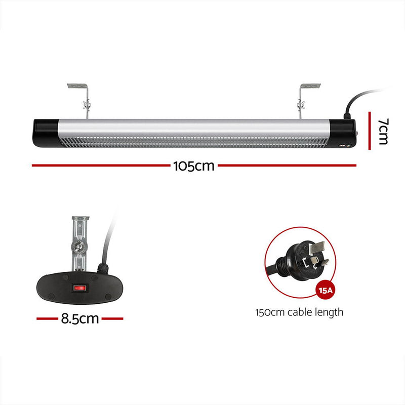 Danoz HeatingSmart Devanti Radiant Strip Heater 🔥 | Double the Power, Double the Warmth! | 3000W | Wall-Mount | 24Hr Timer | Remote