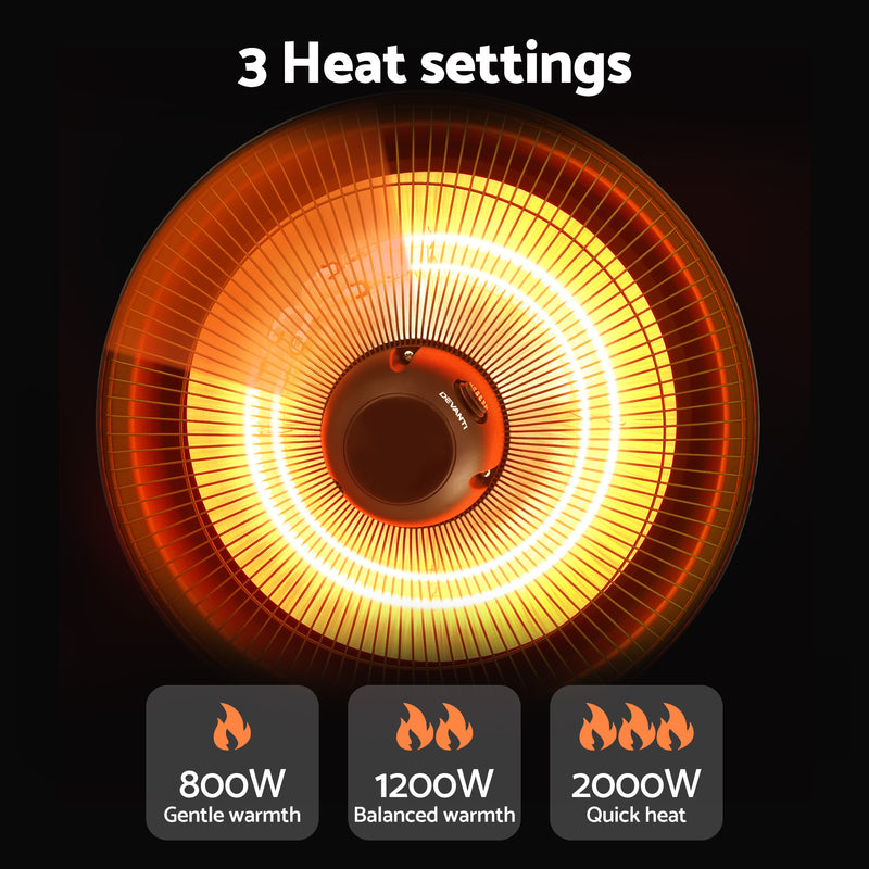Danoz HeatingSmart - Devanti 2000W Electric Patio Heater Ceiling Mounted Hanging Heaters Remote