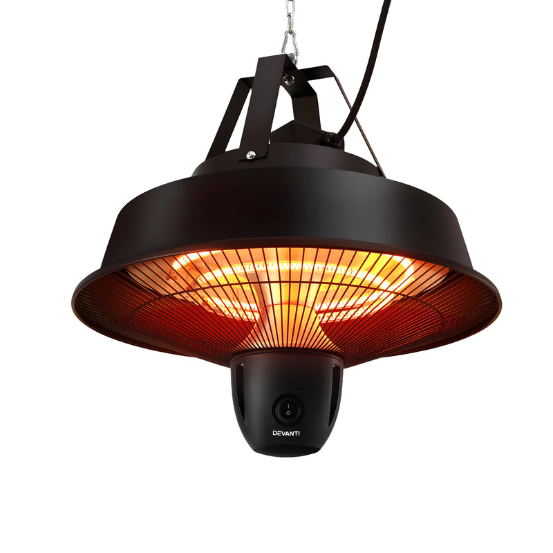 Danoz HeatingSmart - Devanti 2000W Electric Patio Heater Ceiling Mounted Hanging Heaters Remote