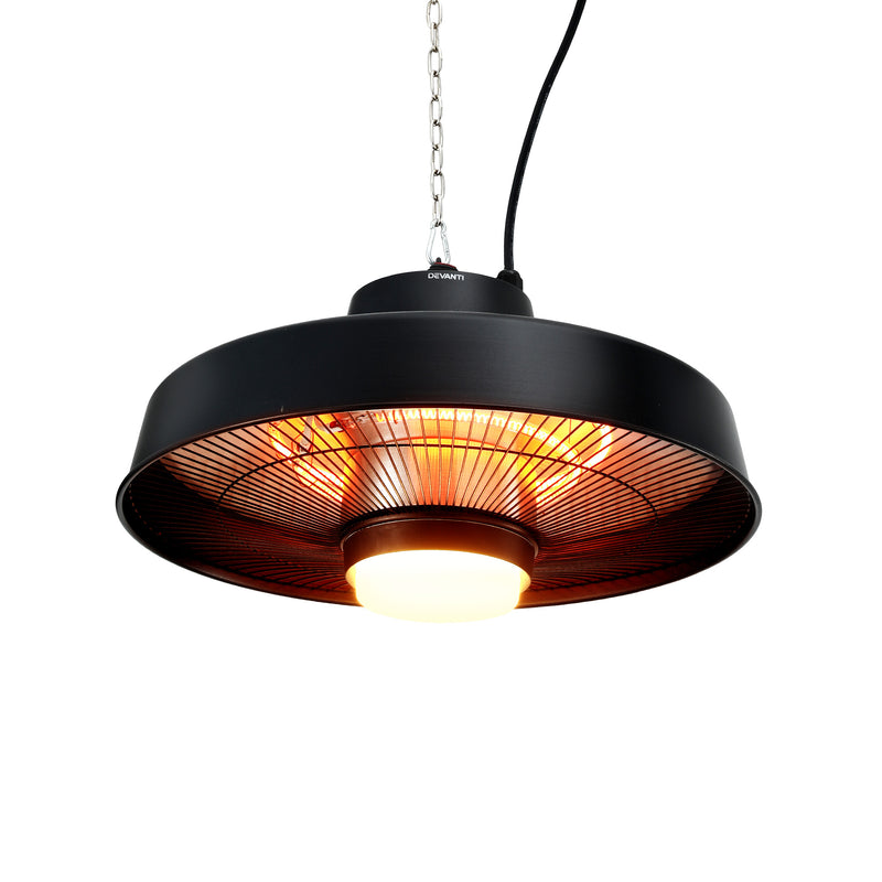 Danoz HeatingSmart - Devanti 2000W Outdoor Electric Patio Heater Ceiling Mount with LED Light Remote