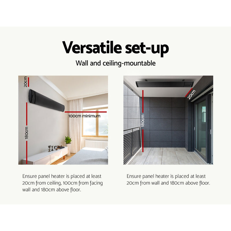 Danoz HeatingSmart - Devanti Electric Radiant Strip Heater Outdoor 3200W - Super Deals!