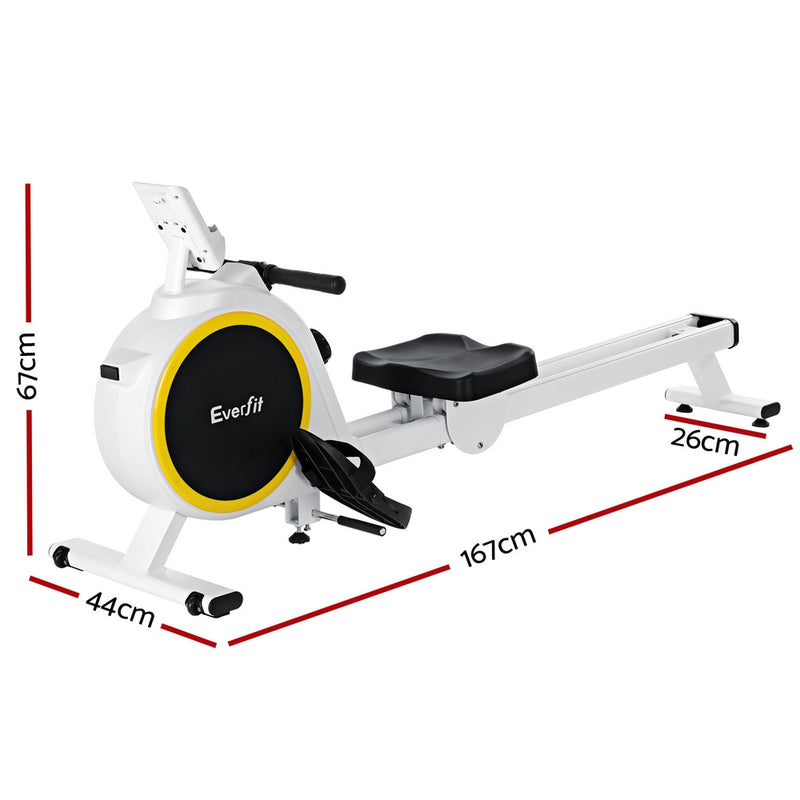 Danoz Fitness - Everfit Rowing Machine 16 Levels Magnetic Rower Home Gym Cardio Workout - Incl. Delivery