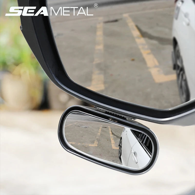 Just in Danoz Direct - SEAMETAL Car Mirror 360° Adjustable Wide Angle Side Rear Mirrors Blind Spot Snap Way for Parking Auxiliary Rear View Mirror - Buy 1 Get 1 Free