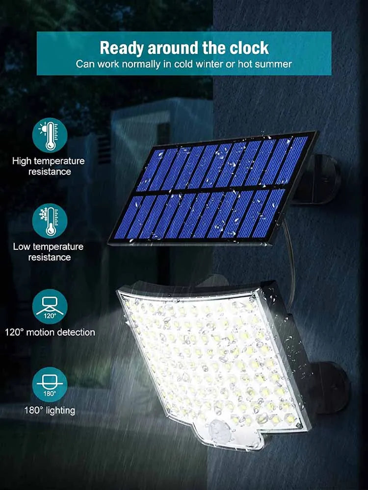 Illuminate your outdoor space with Danoz Direct's 106LED Solar Light! With motion sensor technology and Remote control