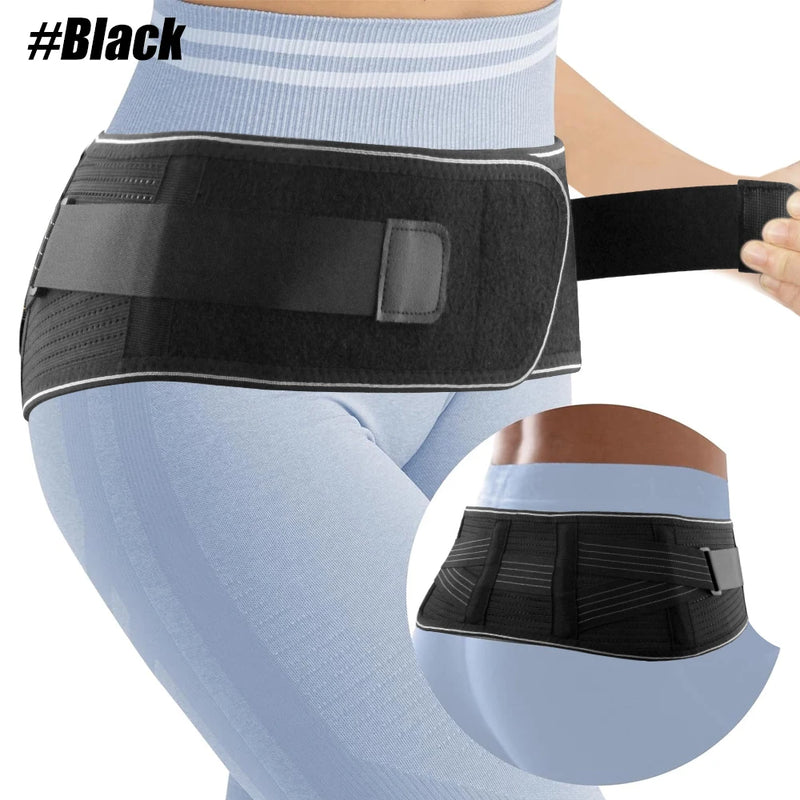🦴 Danoz MassageSmart | FVXVXV Sacroiliac SI Hip Belt | Lower Back Brace | Sciatica & Pelvic Pain Relief | Adjustable | Unisex | S–XXXL | Black & Gray/Purple ✨