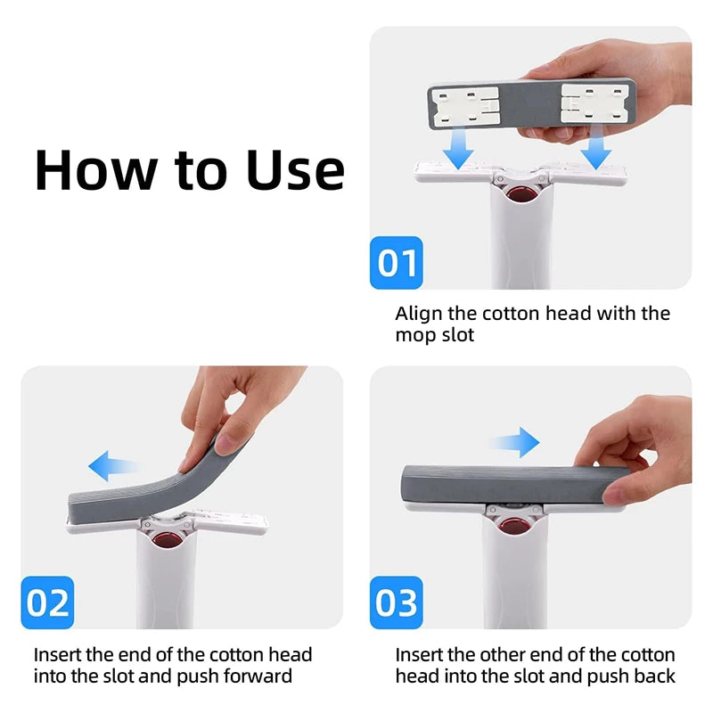 Danoz CleanSmart - Mini TopMop Portable Self-Squeeze Self Wringing Mop Strong Absorbent Sponge Mops - Buy 1 Get 1 Free!