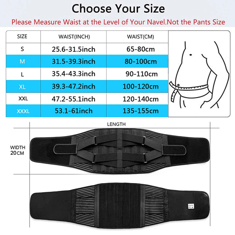 Danoz HealthSmart - Double Pull Back Lumbar Support Belt Waist Orthopedic Corset Men Women Spine Decompression Waist Trainer Brace Back Pain Relief