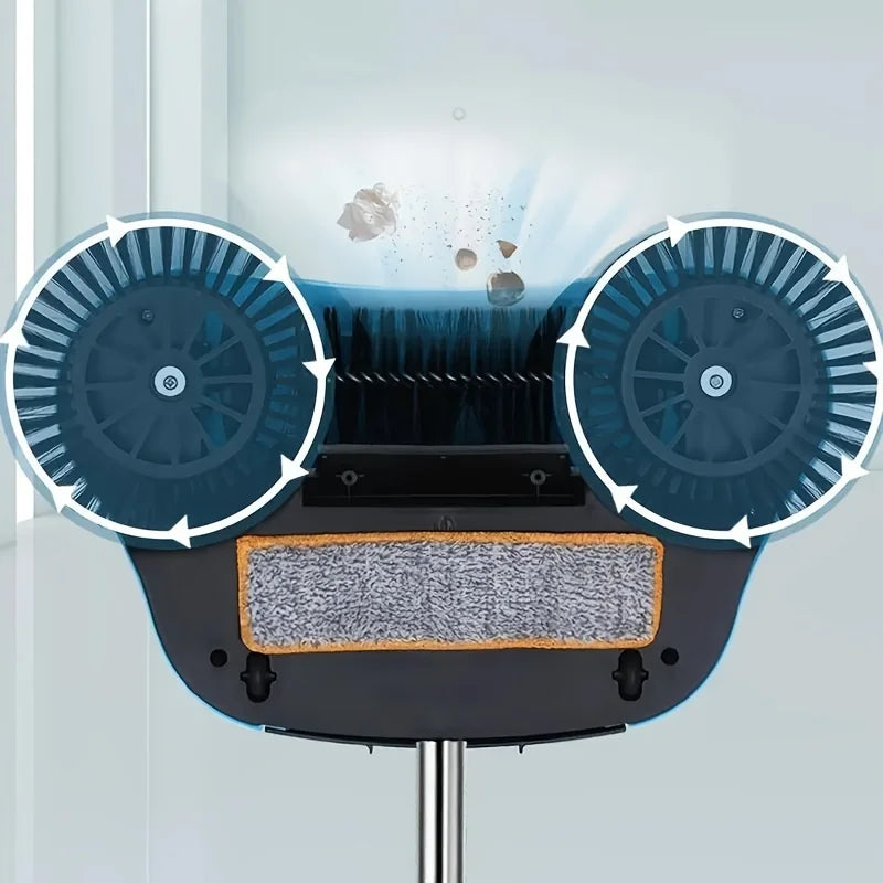 Danoz Cleaning - Hand Push Sweeper Stainless Steel Push Sweeping Mop Drop Pusher Chick Handle Household Cleaning Tools Floor