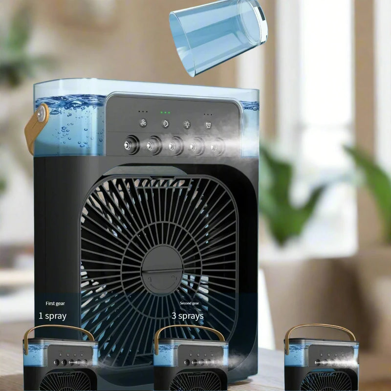 Danoz Summer - CoolMist - USB chargeable Fan Water Mist mini fan cooled silent air cooler 3 In 1