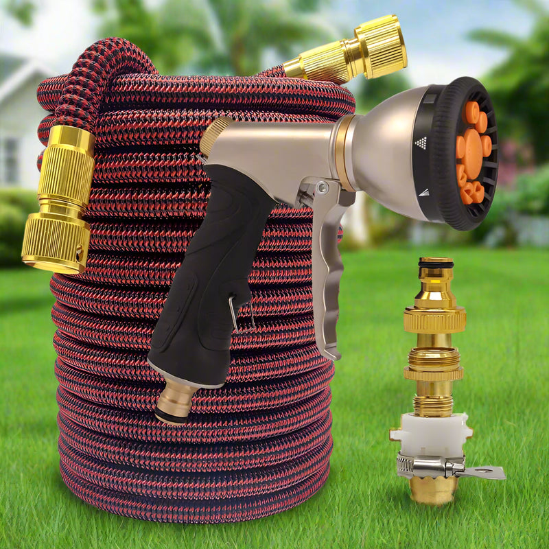 Get your garden blasting with Danoz Waterblast Hose! Stretching from 7.5 to 30 meters, super expandable, 3 Years warranty!