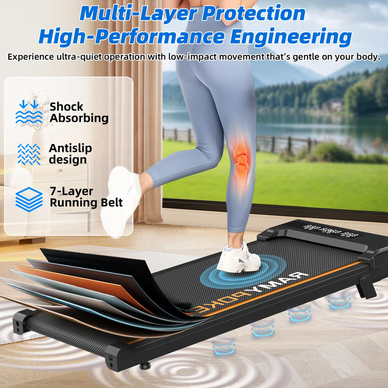 🏃 Danoz FitnesSmart | RAMYPOKET Walking Pad Treadmill | 9% Incline | 2.5HP | APP Control | 3-Window LED | 120kg | 1–8 km/h | Under Desk | CE Certified ✨