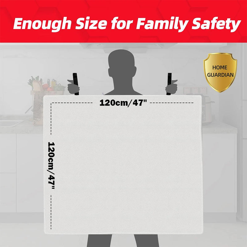 Danoz SafetySmart - 4Pcs Fire Blanket Reusable Fiberglass Fire Emergency Blanket Fire Shelter Safety Cover for Kitchen Car Camping Grilling Office