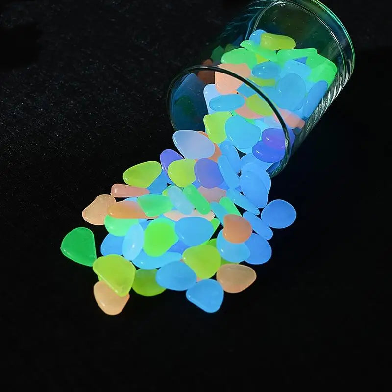 ✨ Danoz GardenSmart | 100Pcs Glow-in-the-Dark Garden Pebbles | Vases, Fish Tanks & Pathways | Solar Recharge | 17–13mm | Buy 1 Get 1 More! | Free Postage!