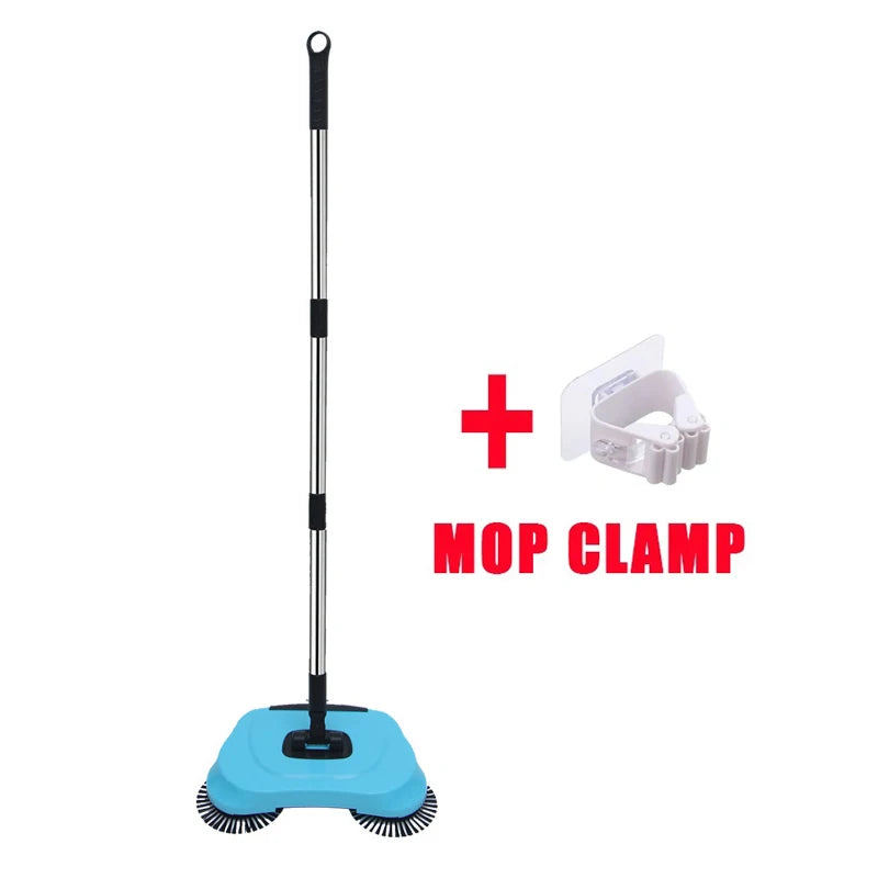 Danoz Cleaning - Hand Push Sweeper Stainless Steel Push Sweeping Mop Drop Pusher Chick Handle Household Cleaning Tools Floor