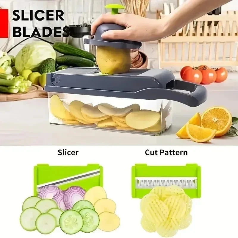 Danoz DicerMagic is a versatile 14/16-in-1 kitchen tool designed to simplify food preparation Nice Price!