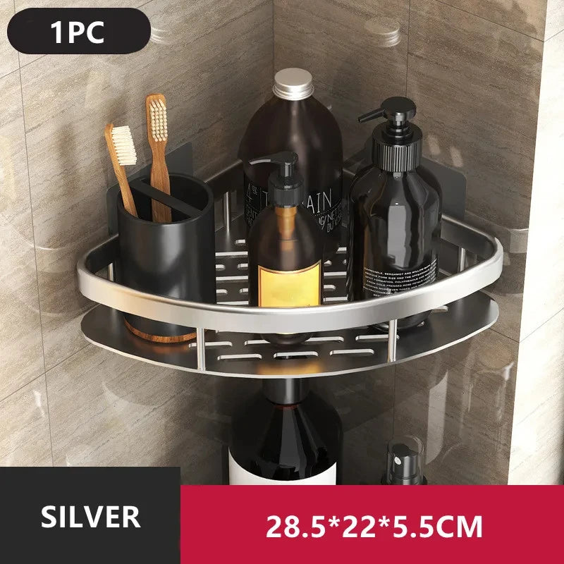 🛁No drilling bathroom shelf storage for shampoo, makeup, and other shower essentials without any drilling required. 🪛 Buy 1 Get 1 More!