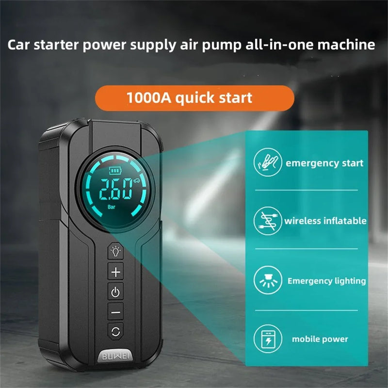Take charge with the Exclusive Danoz Direct Car Mighty Jump/Pump Starter and Air Pump! Never get stranded with a dead battery or flat tire again!