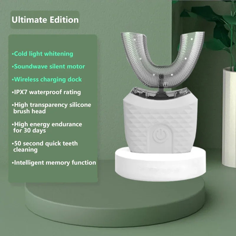 Danoz DentalSmart UBrush - U Shaped Electric Toothbrush That Brushes and whiten your teeth  FOR You! 360° - 4 Modes, USB Rechargeable 🦷✨