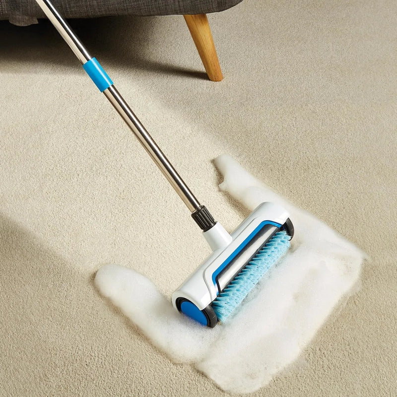 🧹 Danoz CleanSmart | Manual Upright Carpet Cleaning Brush | Deep Clean Renewer | No Battery | Eco-Friendly | Stainless Steel | Home & Office | Blue
