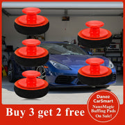 Red and black joystick controllers with a promotional text overlay on a white background