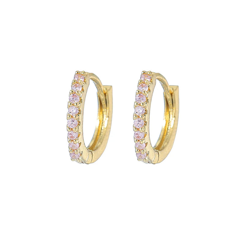✨ Danoz JewelrySmart | 18K Gold Plated Geometric Zircon Dangle Earrings | Cubic Zirconia | Stainless Steel | Huggie Clip | Women's Jewellery