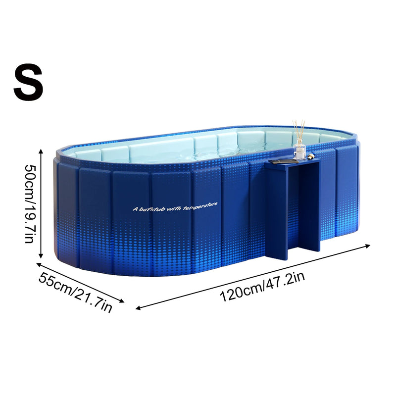 🛁 Danoz BathroomSmart | Portable Foldable Bathtub | Ice Bath & Hot SPA | Collapsible Adult Bath Tub | Yellow & Blue | S & M Sizes