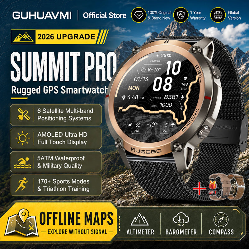 ⌚ Danoz WatchSmart | 2026 Military GPS Smartwatch | 1.43" AMOLED | Offline Map | 5ATM | 170+ Sports | Bluetooth Call | 500mAh | Men & Women